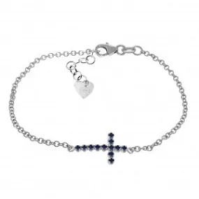 0.3 Carat 14K Solid White Gold Patient And Kind Sapphire Bracelet