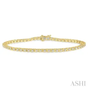 1 ctw Round Cut Diamond Tulip Bracelet in 14K Yellow Gold