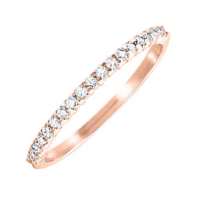 10KT 1/6 CTW Diamond Band- Available in rose, yellow and white gold