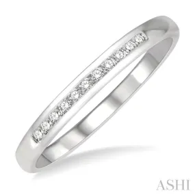 1/10 ctw Channel Set 11Stones Round Cut Diamond Wedding Band in 14K White Gold