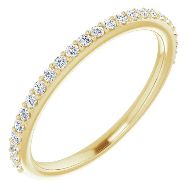 14K Gold 1/4 CTW Pinpoint Set Lab-Grown Diamond Wedding Band