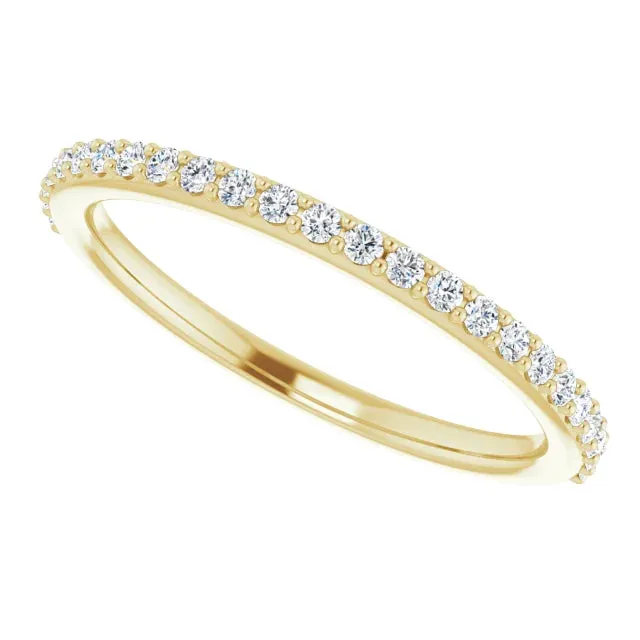 14K Gold 1/4 CTW Pinpoint Set Lab-Grown Diamond Wedding Band