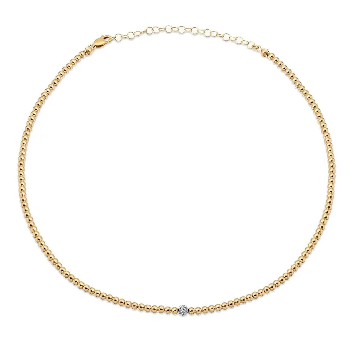 14K Gold Fill Beaded Rondel Necklace