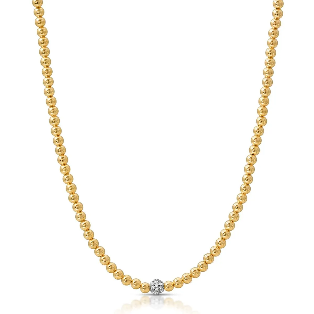 14K Gold Fill Beaded Rondel Necklace