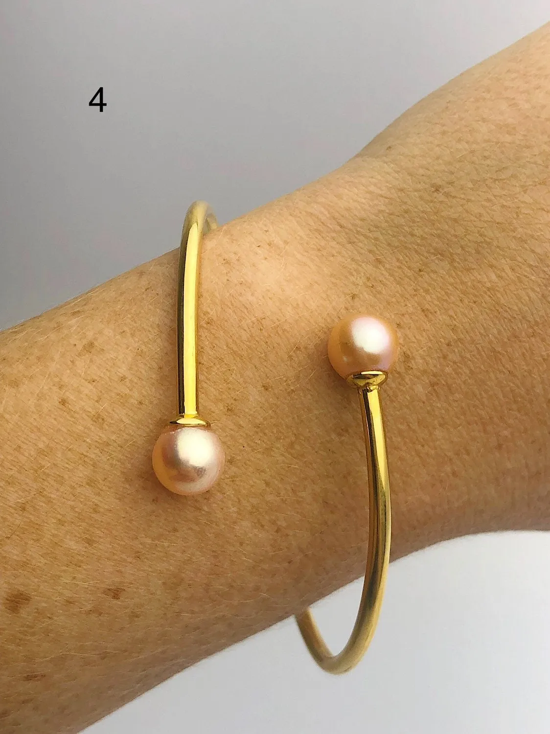 14K Gold Fill Flex Bangle Pearl Bracelets, Tahitian, Edison & South Sea Pearls #771