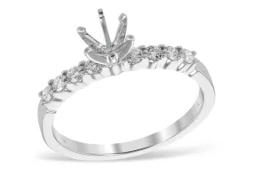 14KW 0.22ctTW Diamond Semi-Mount Ring with 0.50ct CZ Center (Size 7)