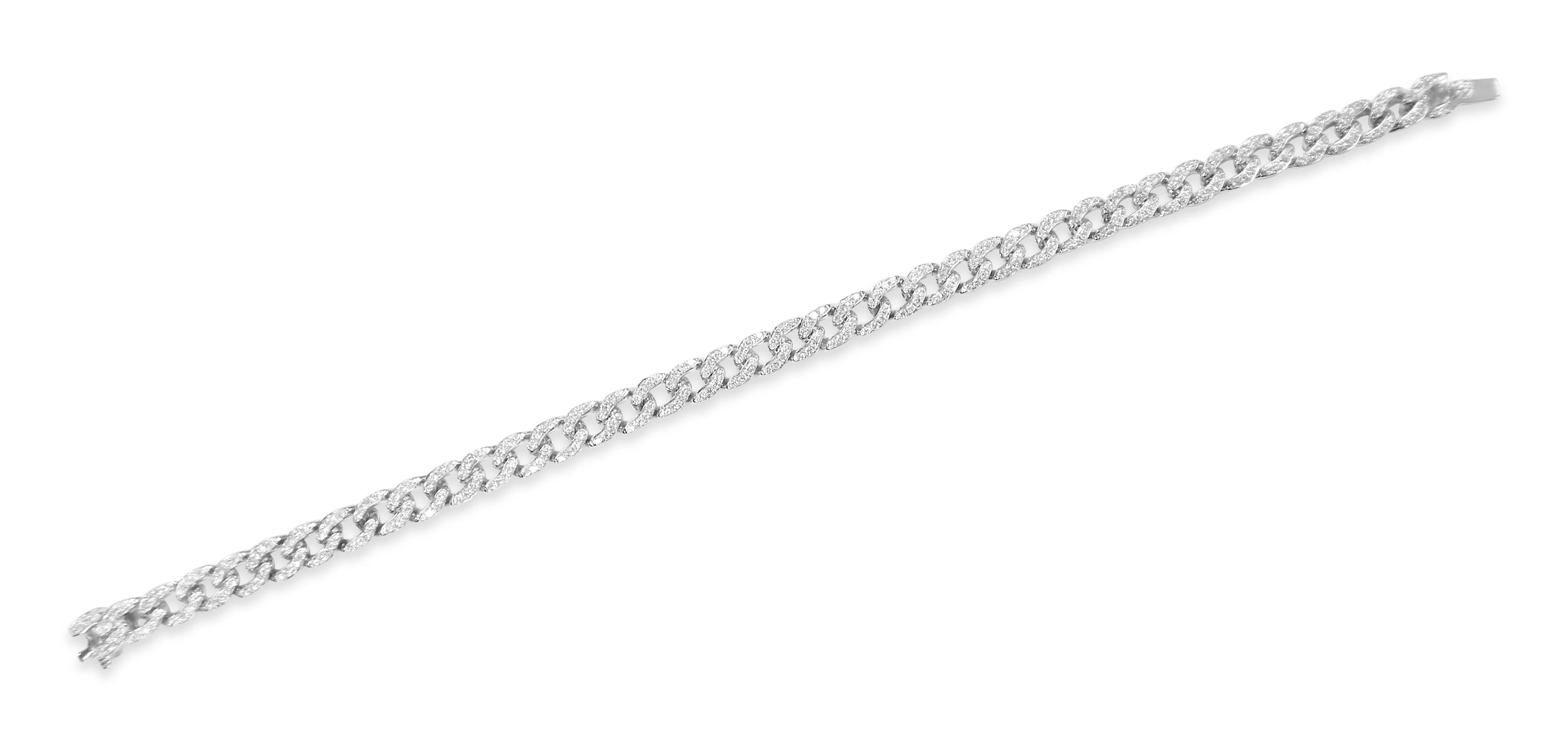 1.79ct tw Diamond Pave Set Curb Link Bracelet