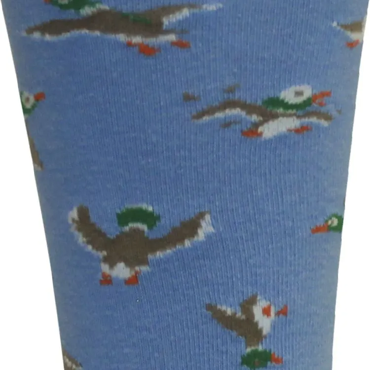 '1984 Duck Hunt' Cotton Socks in Della Blue by Brown Dog Hosiery