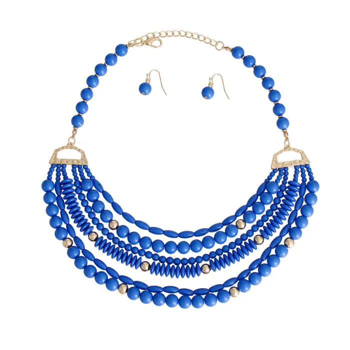 6 Layer Color Bead Necklace