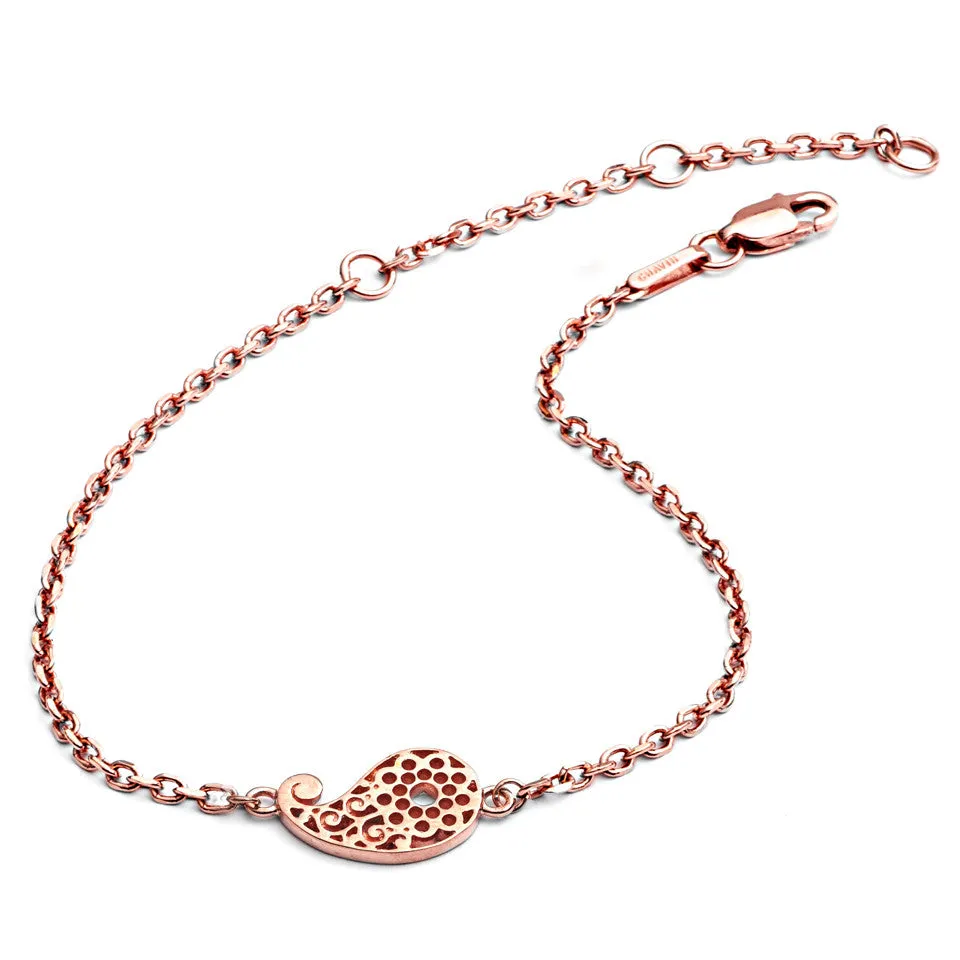 70%  DISCOUNT Ladies/ Girls 18ct Rose Gold Vermeil Paisley Filigree Bracelet