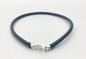 8” 3.0 mm Black Leather Capri Bracelet. Pearl not included.