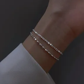 925 Sterling Silver Bracelet Star Rice Double Layer Luxury