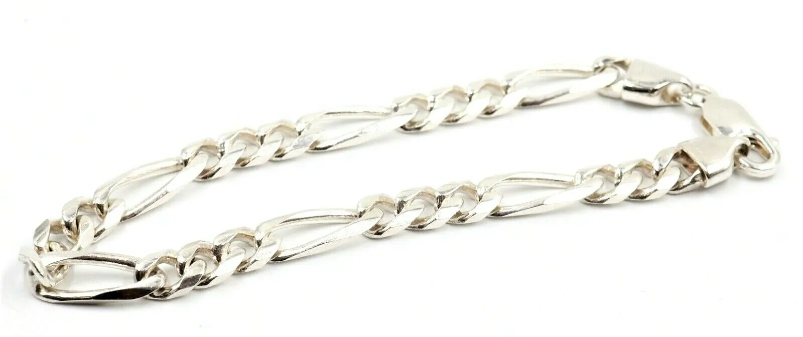 925 Sterling Silver Chain Bracelet with Figaro Chain