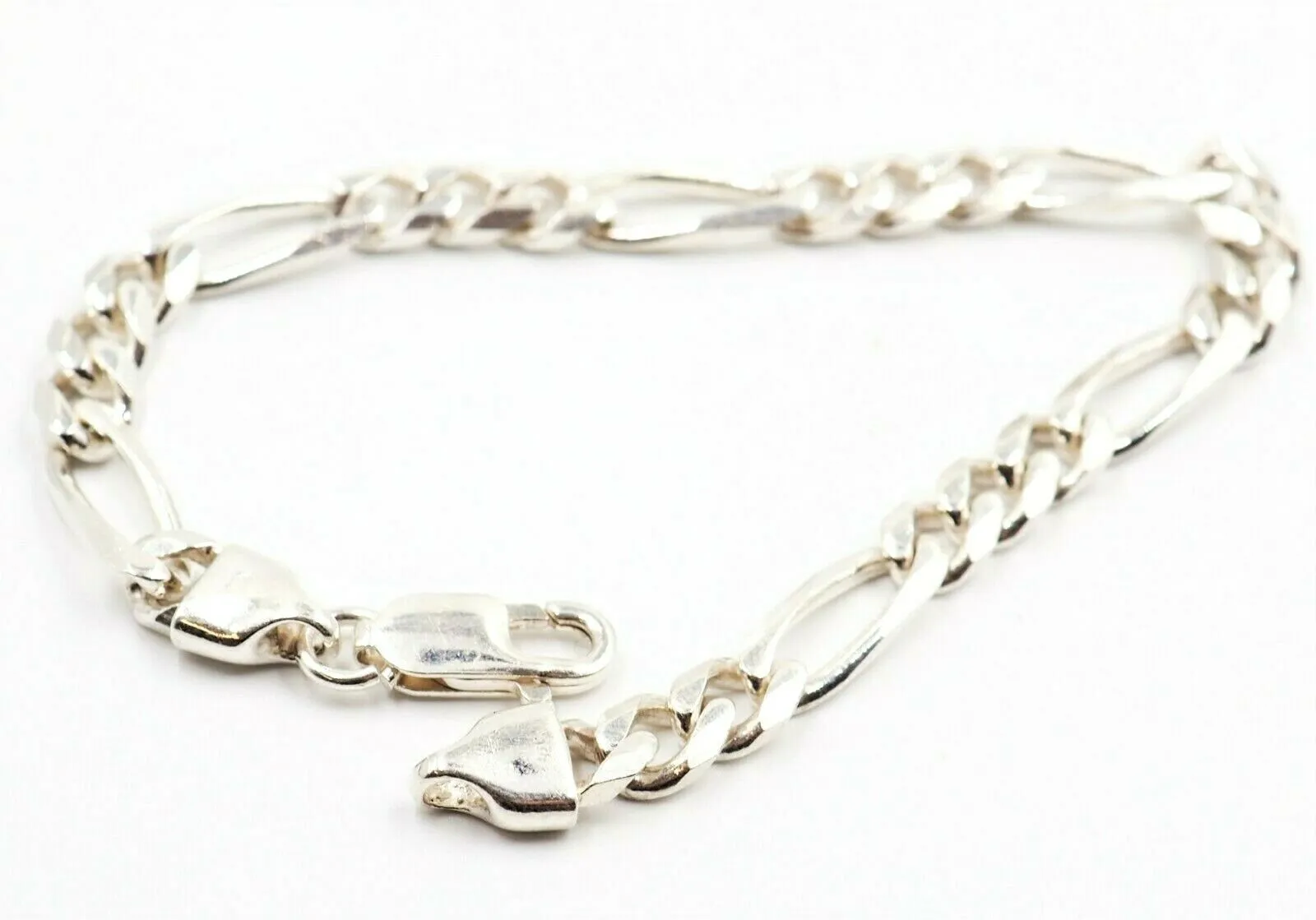 925 Sterling Silver Chain Bracelet with Figaro Chain