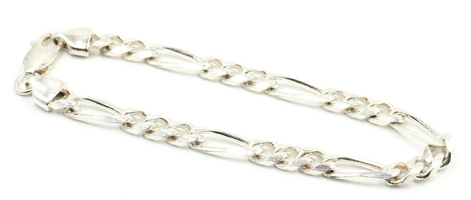 925 Sterling Silver Chain Bracelet with Figaro Chain