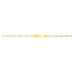 9ct Solid Yellow Gold Figaro 5:1 link with ID 16cm Bracelet