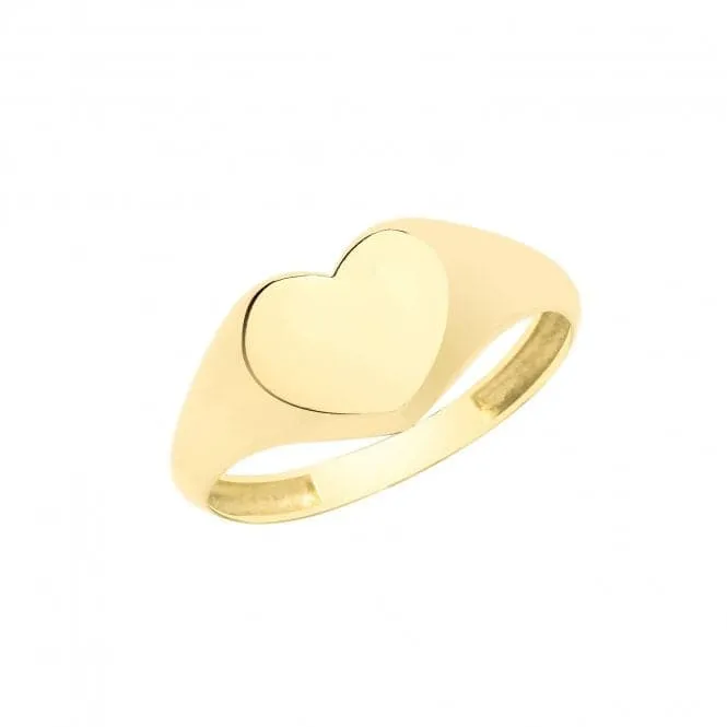 9ct Yellow Gold Heart Signet Ring RN952