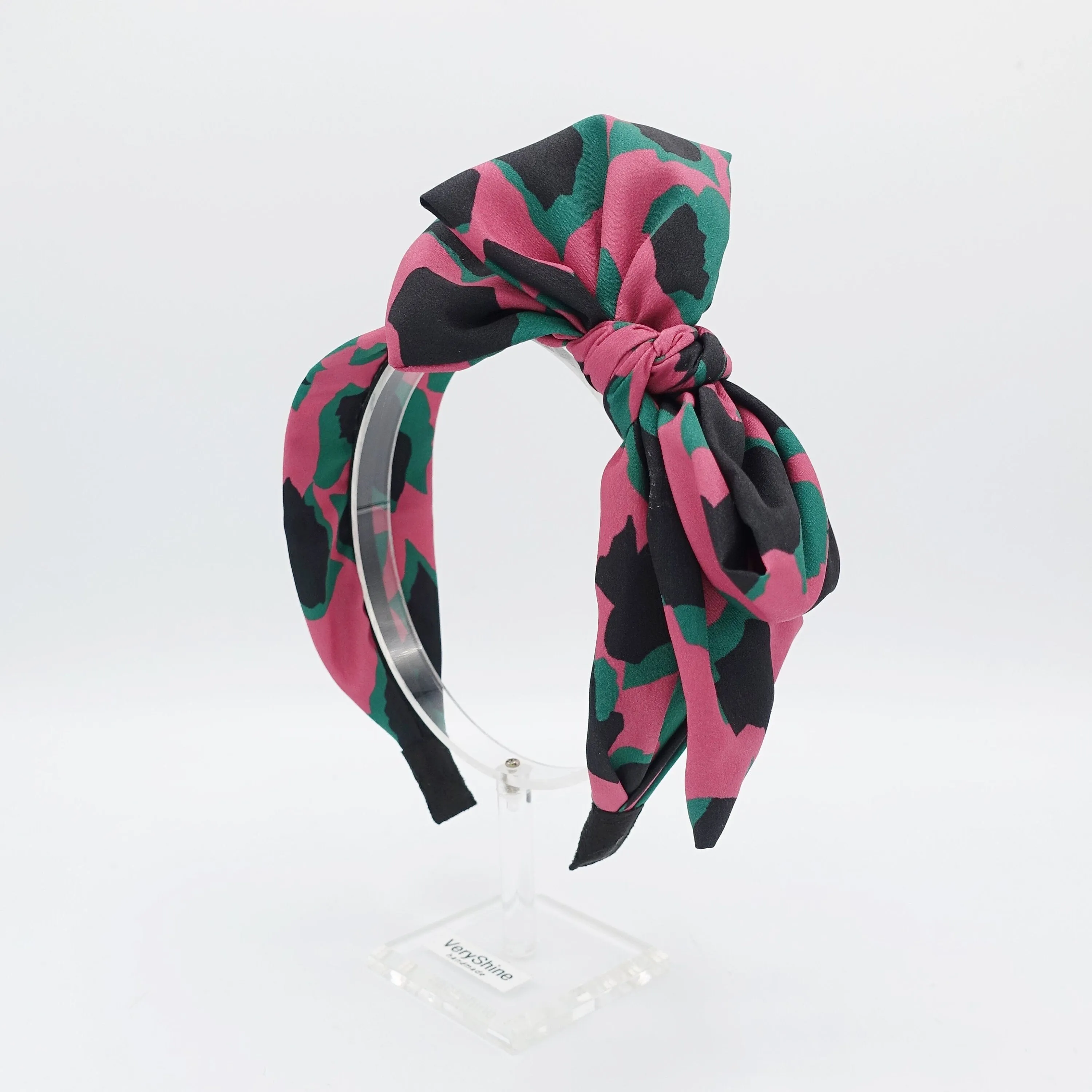 abstract flower print headband bow knotted hairband fashion headband for women hair accessory