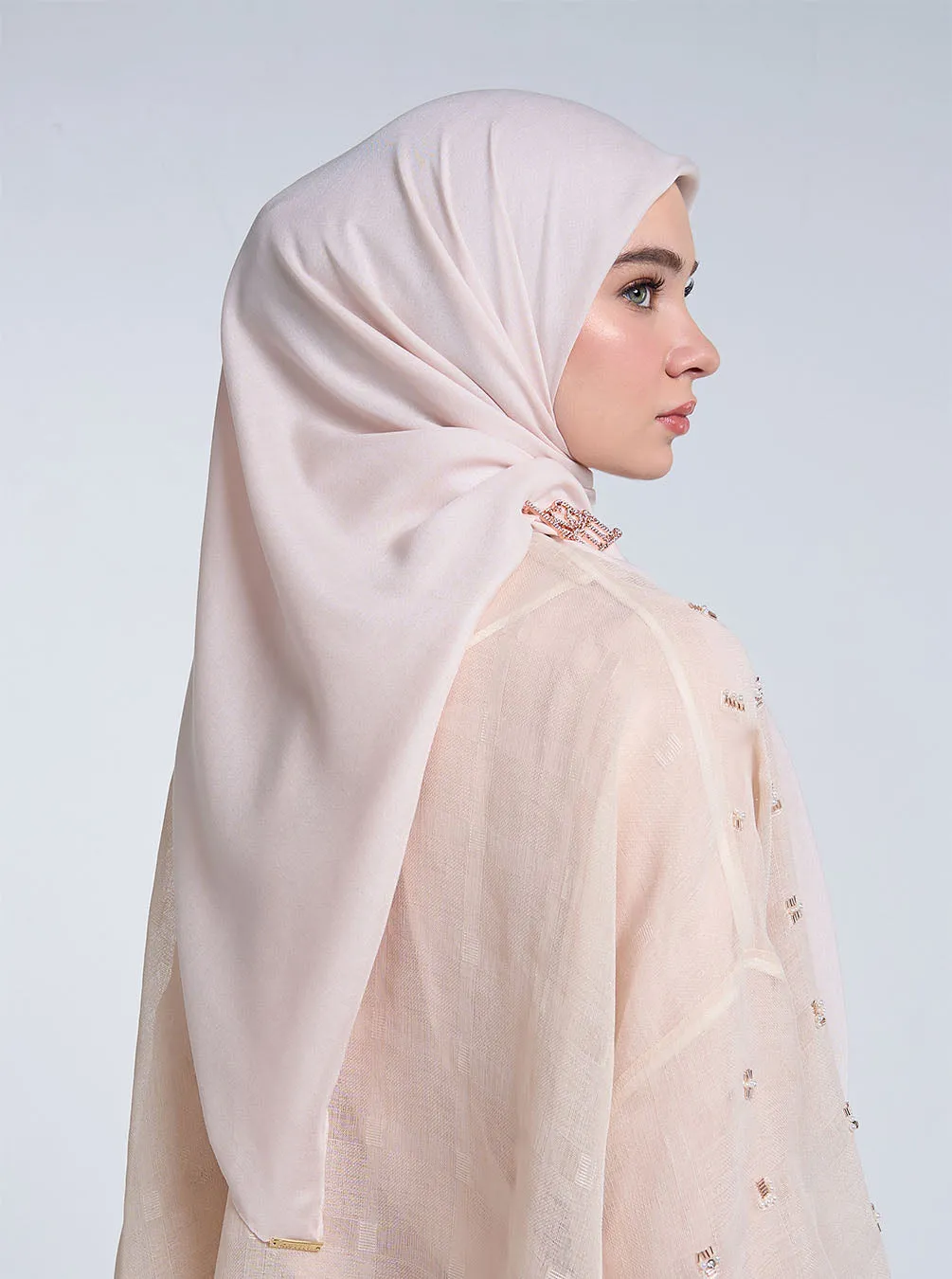 AIRY VOILE SCARF PLAIN SOY CREAM