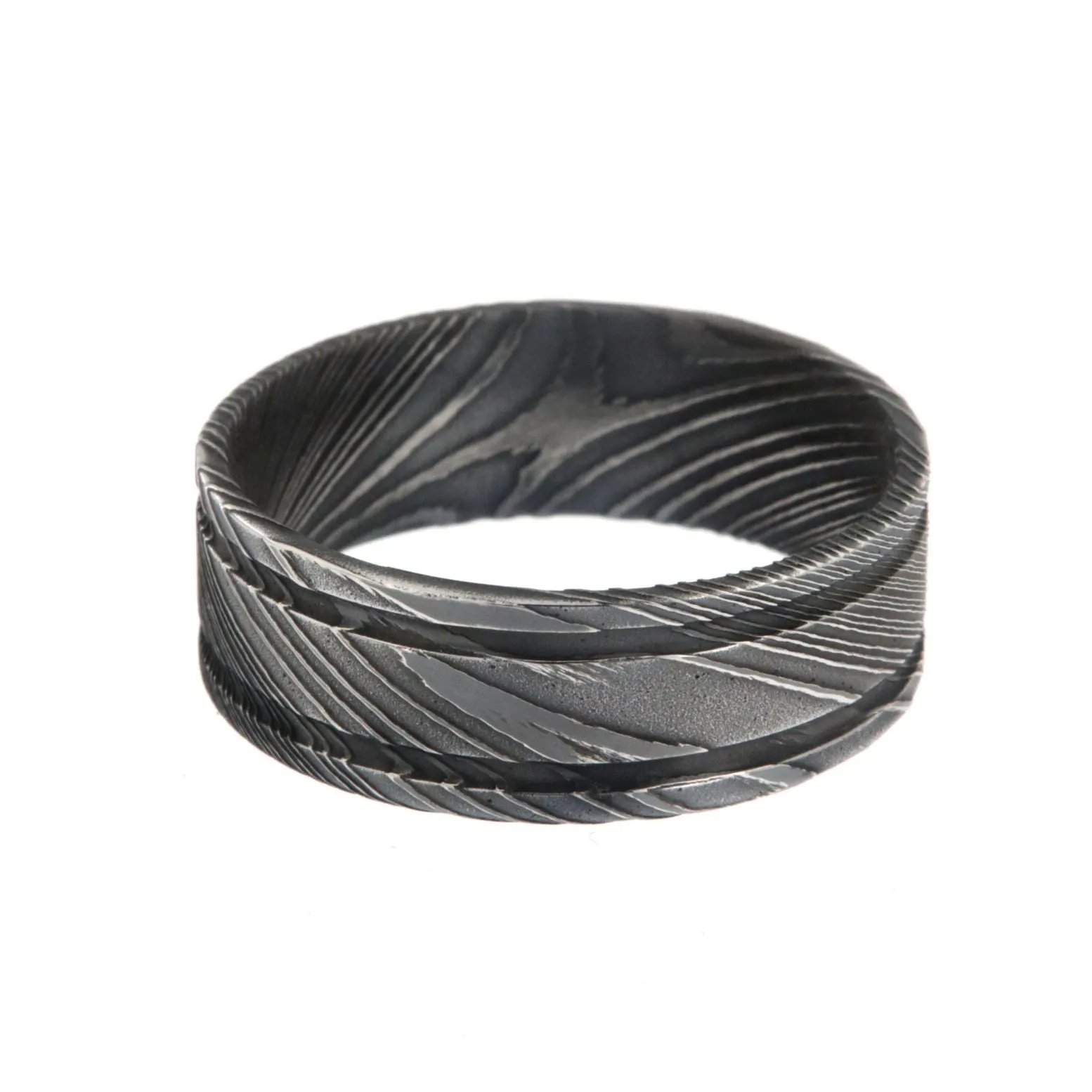 American Made Damascus Steel Wedding Bands Hand Shaped Quality Bands