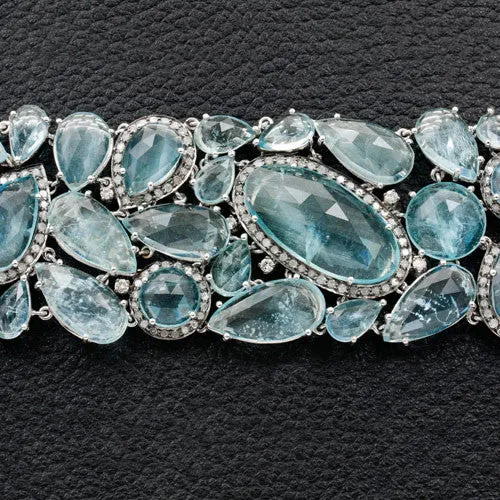 Aquamarine & Diamond Bracelet