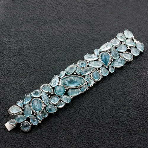 Aquamarine & Diamond Bracelet