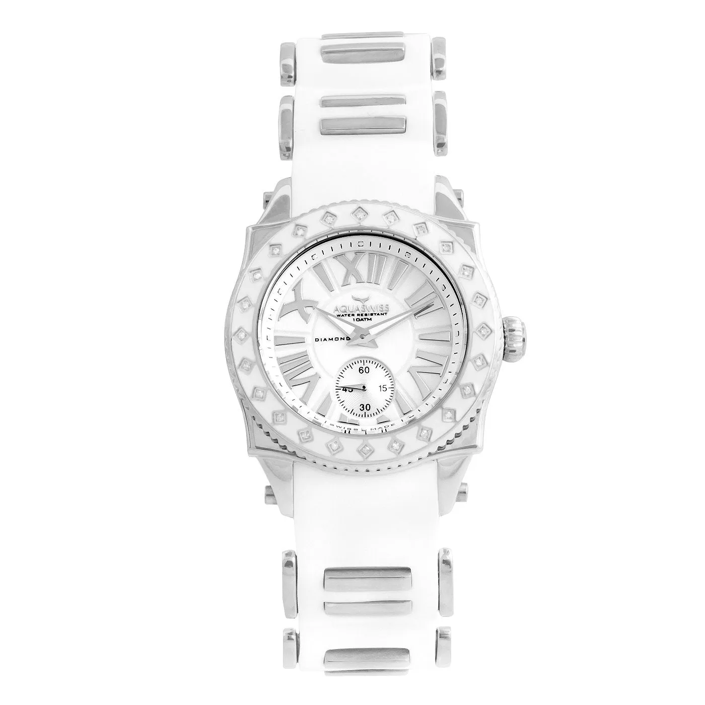 Aquaswiss Swissport L 24 Diamond Ladies Watch nan Movement: Swiss Ronda 1069