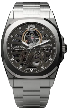 Armand Nicolet Men's Watch J09 Skeleton 41mm Grey A660SAA-GR-MA4660AA