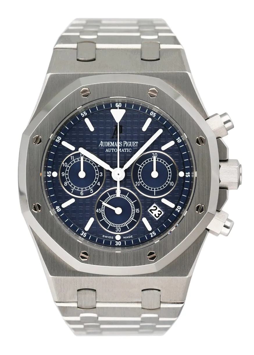 Audemars Piguet Royal Oak 25860ST Blue Dial Mens Watch Box Papers