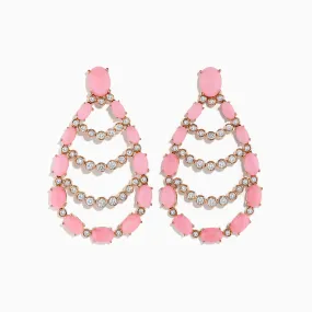 Aurora 14K Rose Gold Pink Opal and Diamond Earrings