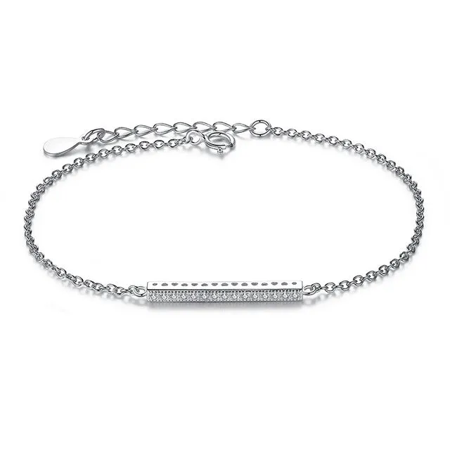 Authentic New Brand Women Infinity Bracelet 925 Sterling Silver CZ Crystal Charm Bracelet For Women Wedding Jewelry Gift YS1001