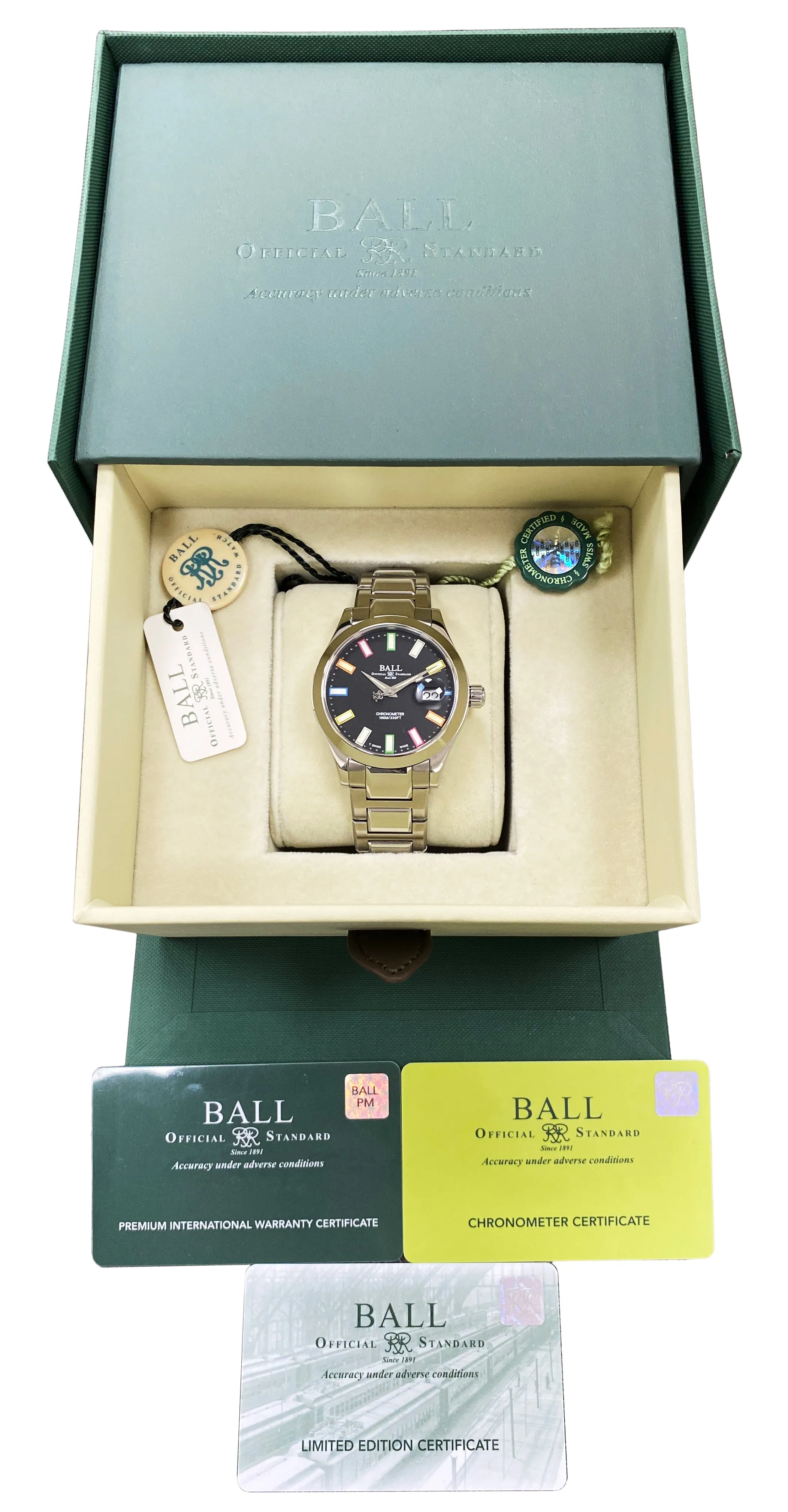 BALL Engineer III Marvelight Chronometer Caring Edition Mens Watch Box Papers