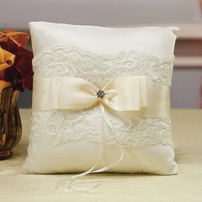 Beverly Clark French Lace Collection Ring Pillow White