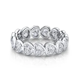 BEZELED HEART FULL DIAMOND ETERNITY BAND