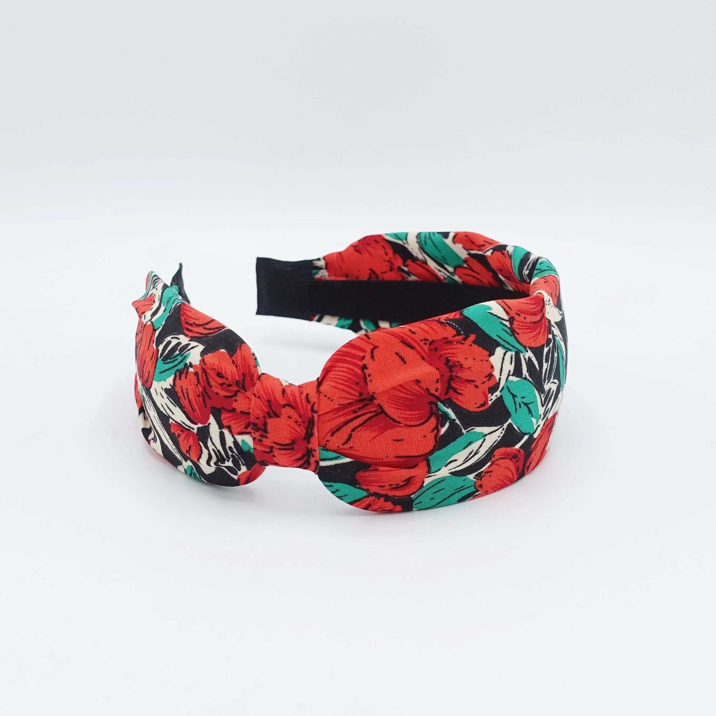 big flower print headband side knot floral hairband hair accessory for women