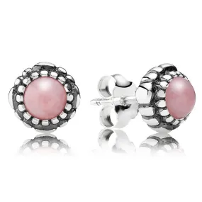 Birthday Blooms October Pink Opal Earrings - 290543POP