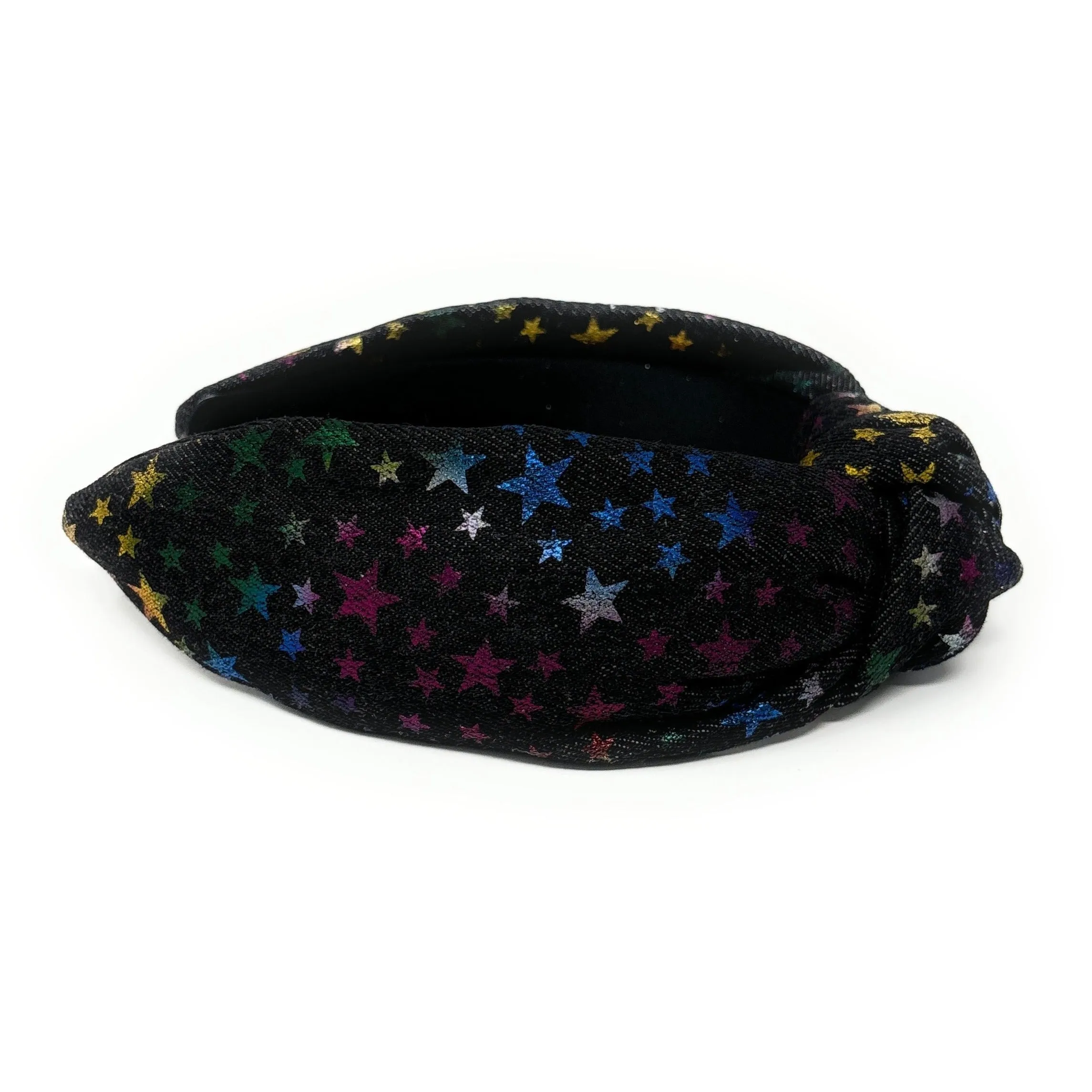 Black Denim Stars Knot Headband