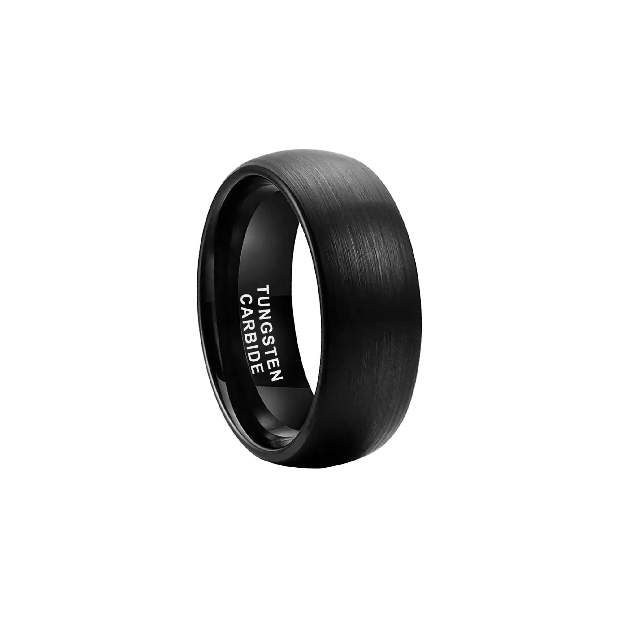 Black Tungsten Carbide Ring For Men and Women. 6mm or 8mm Dome Shape, Barrel, Comfort Fit Wedding Band, Pinky, Statement or Thumb RIng (Copy)