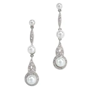 Breil Retro Pearl and Cubic Zirconia Bridal Earring