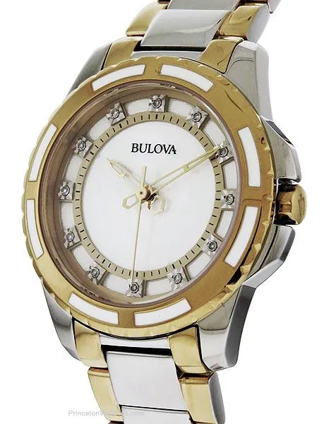 Bulova Diamond Ladies Watch - Mother-of-Pearl - Stainless and Gold-Tone