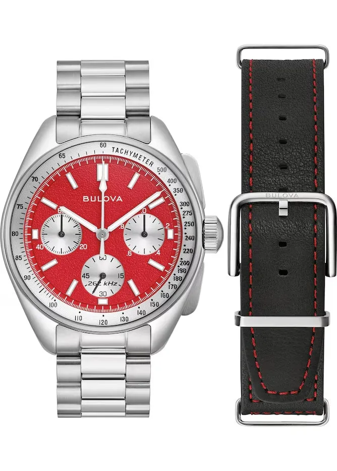 BULOVA GENTS LUNAR PILOT SPECIAL EDITION BLOOD MOON DIAL 96K115