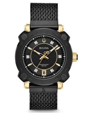 Bulova Womens GRAMMY SE Precisionist Watch - Black IP - Mesh Bracelet - Diamonds