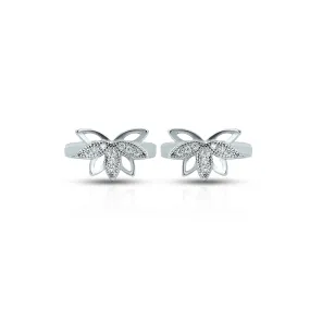 Butterfly and Leaf Deisgn Silver Toe Ring For Girls