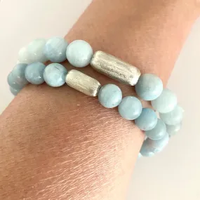 Calming Aquamarine & Silver Bracelet