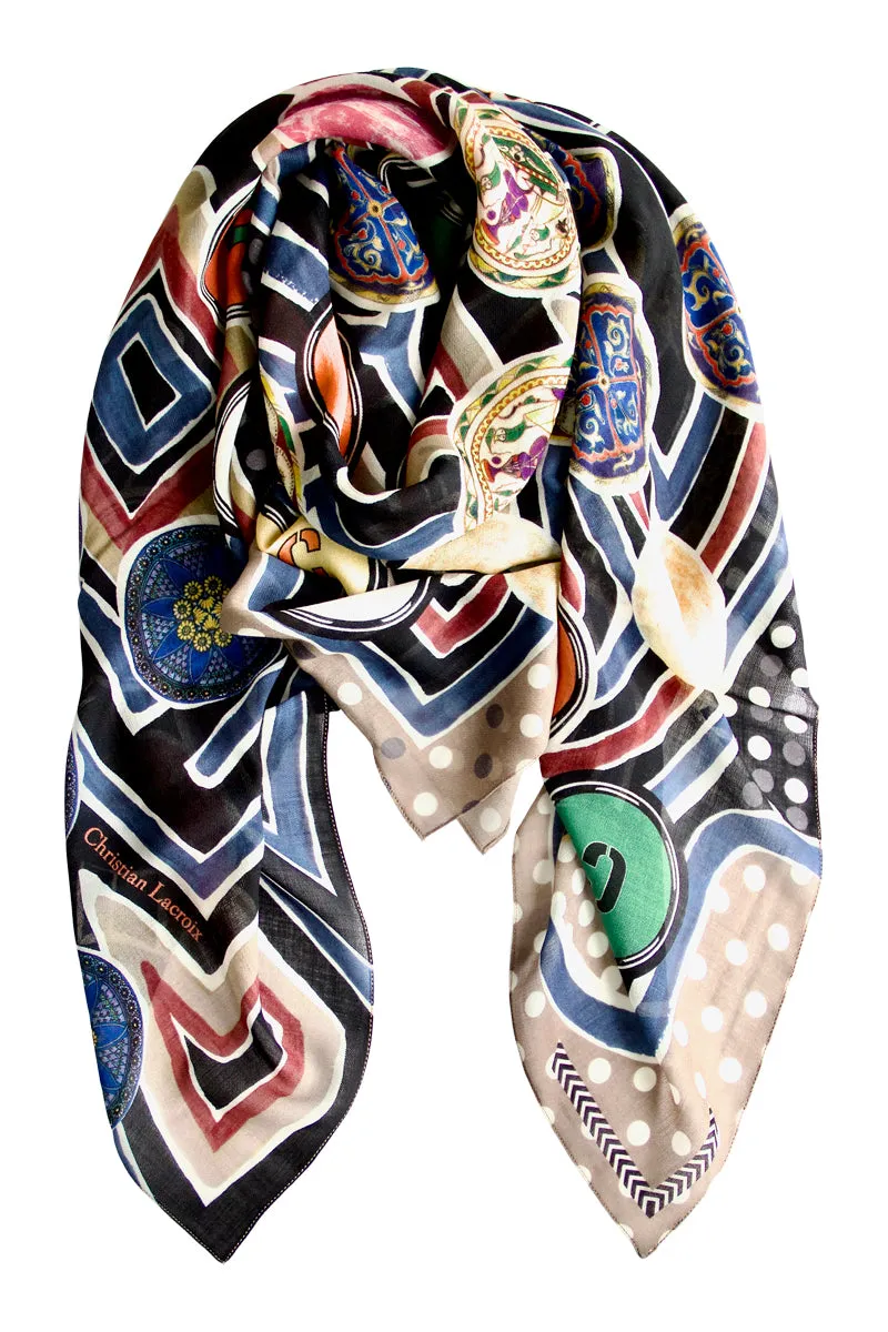 Cashmere oversized scarf "Mysterious Game" - Lacroix