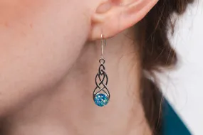 Celtic Silver and Opal Earrings