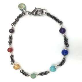 Chakra Sterling Silver Gemstone Bracelet