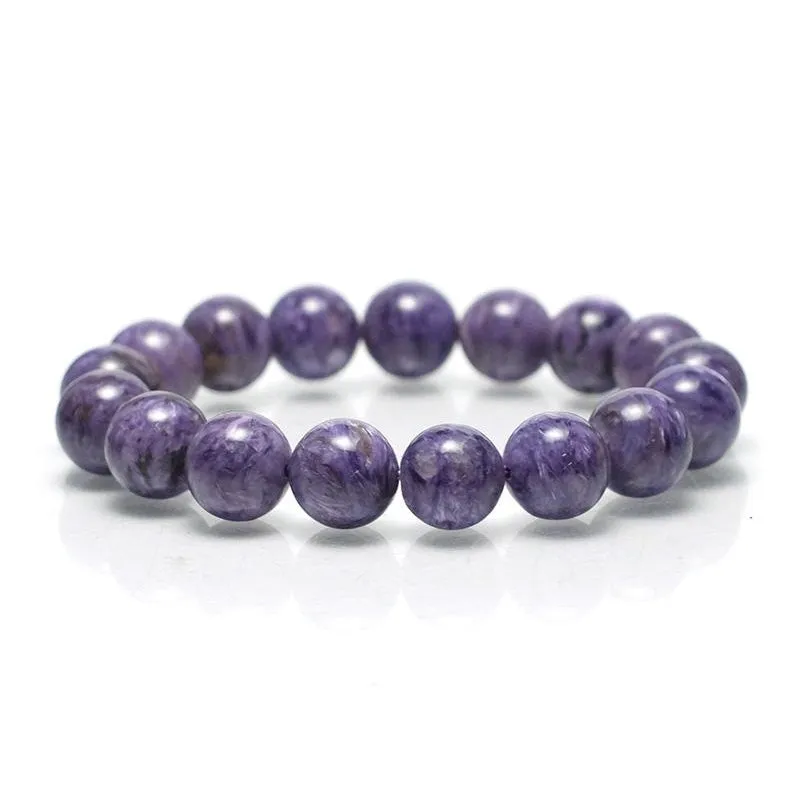 Charoite Stretch Bracelet 8mm, 12mm, 14mm