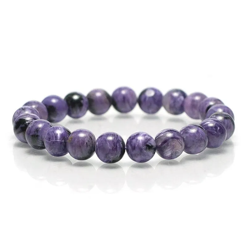 Charoite Stretch Bracelet 8mm, 12mm, 14mm