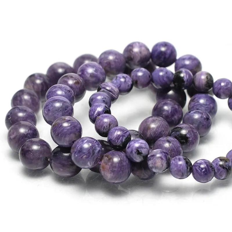 Charoite Stretch Bracelet 8mm, 12mm, 14mm